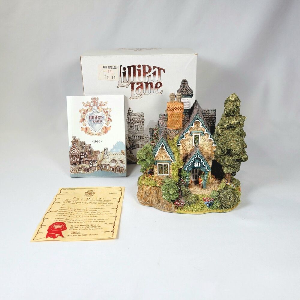 Lilliput Lane The Gables 1987 Vintage Cottage House Whimsigoth Decor Figurine